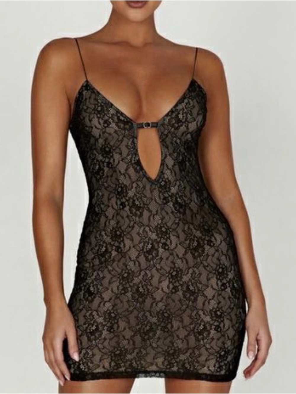 Black Juliet Lace Mini Dress from Meshki